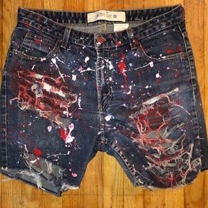 Distressed Denim Shorts